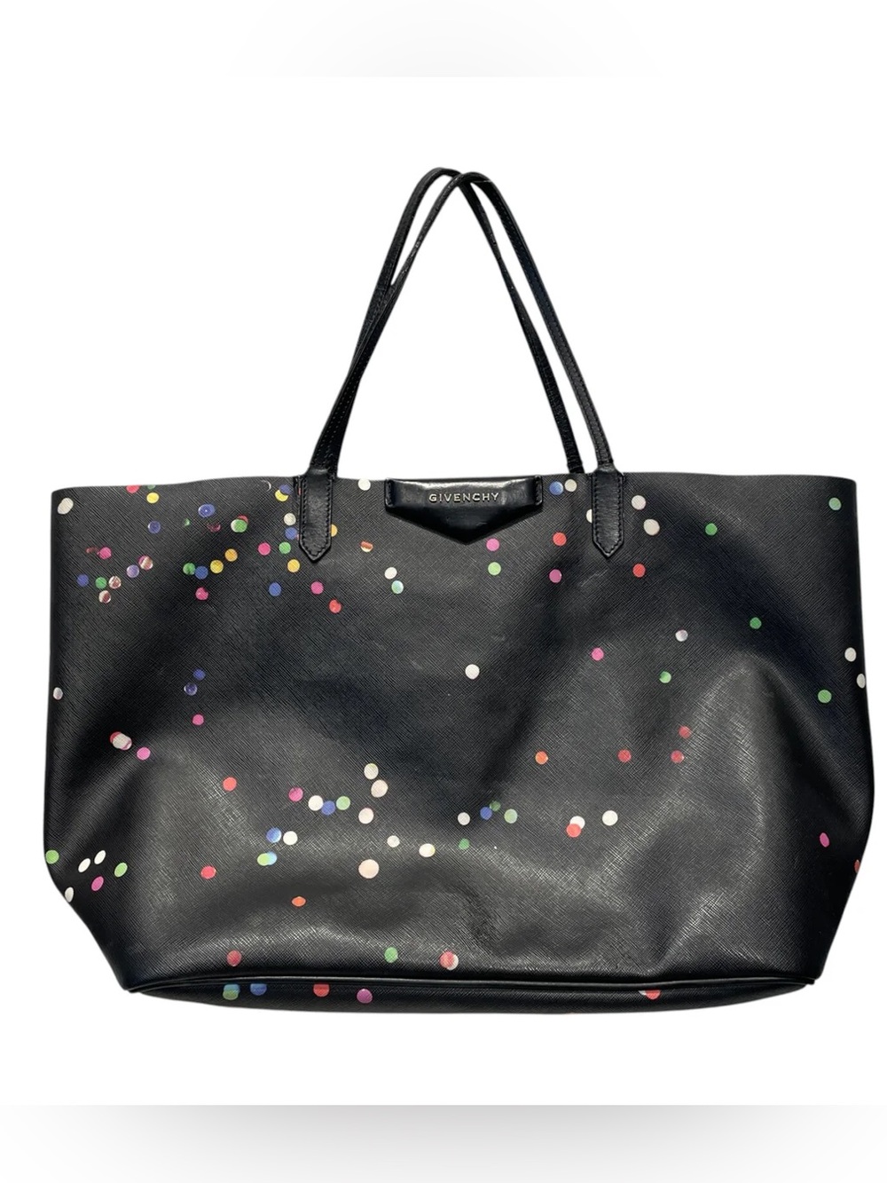 Givenchy Black Tote with Multicolor Confetti Dots